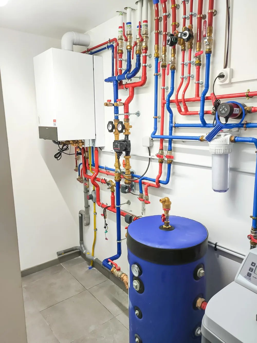 Chaufferie renovee, reseaux et ballon