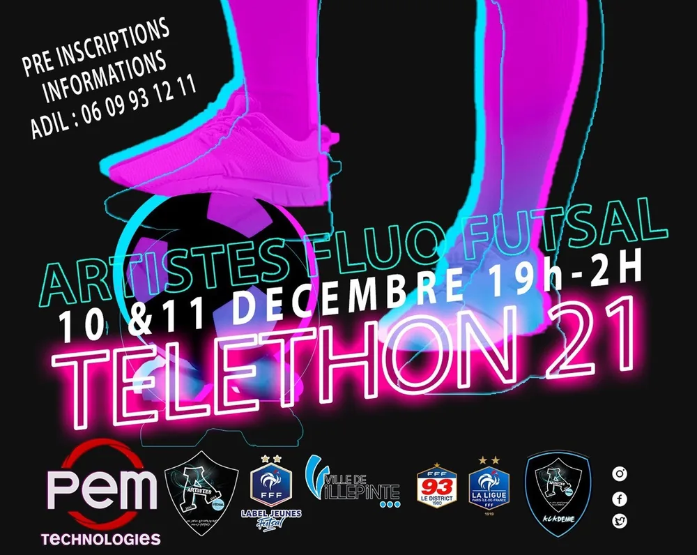 Affiche du Téléthon 2021, Artistes Futsal Villepinte