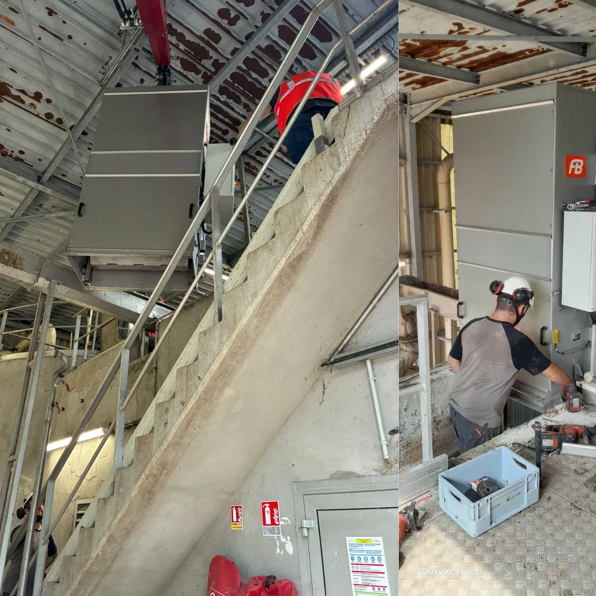 Grutage et installation d'un dégrilleur à vis d'Archimède en station d'épuration