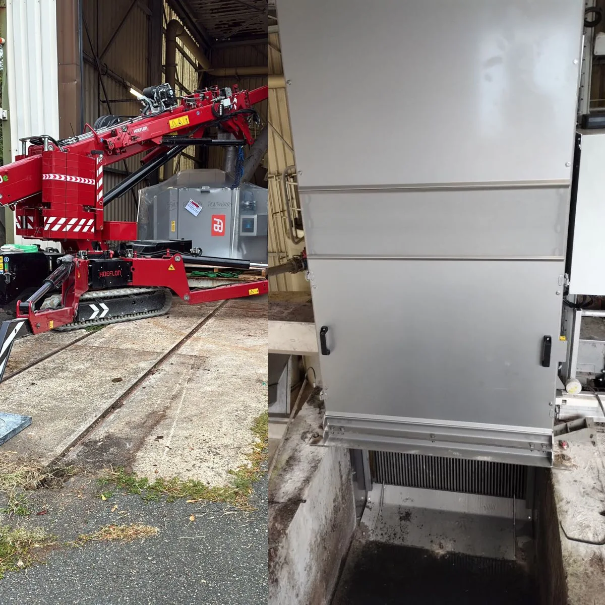 Grutage et installation d'un dégrilleur à vis d'Archimède en station d'épuration