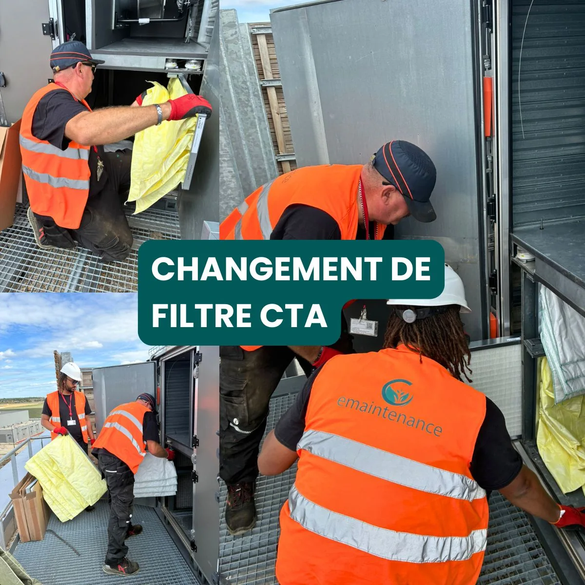 Remplacement des filtres d'une centrale de traitement d'air